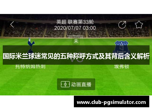 国际米兰球迷常见的五种称呼方式及其背后含义解析