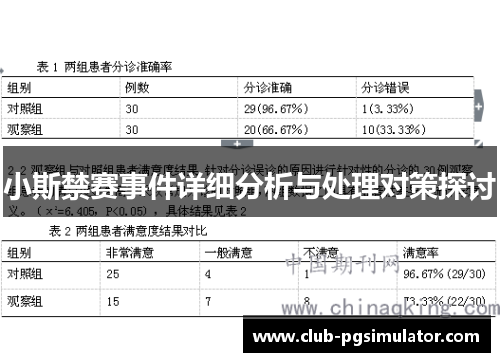 小斯禁赛事件详细分析与处理对策探讨